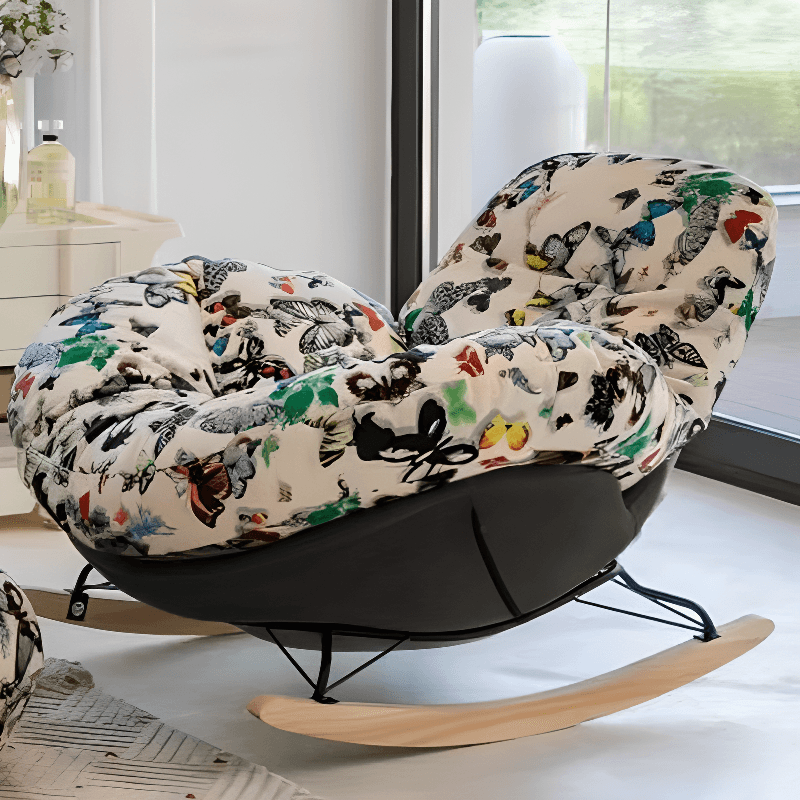 Modern Scratch-tolerant Upholstered Rocking Chair with Padded Comfort - image 5