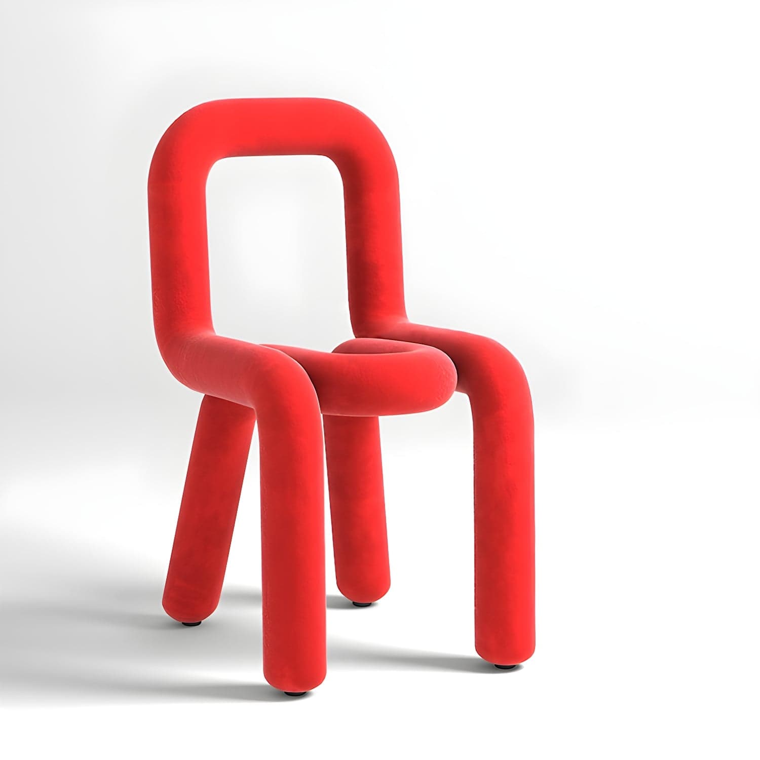 Scandinavian Style Velour Side Chair with Open Back and Metal Legs for Kitchen & Dining - image 3