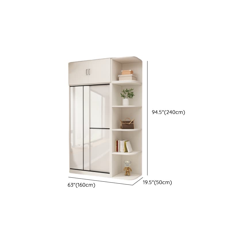 Chalk Modern Timber Self-supporting Wardrobe with Soft Close Door and Clothing Rod, Slipping Mechanism - image 33