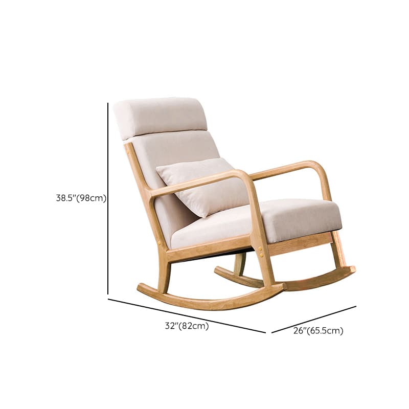 Indoor Use White Cotton Stationary Rocking Chair with Back & Arm - image 16