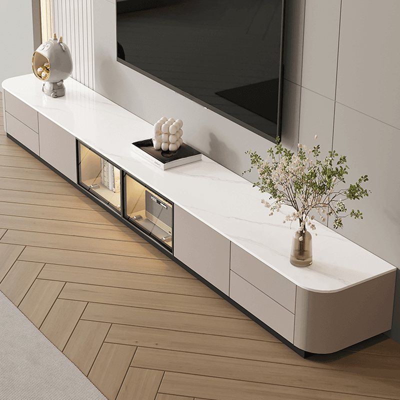 Rectangle Parlor TV Stand with Light and Gate Door - image 4