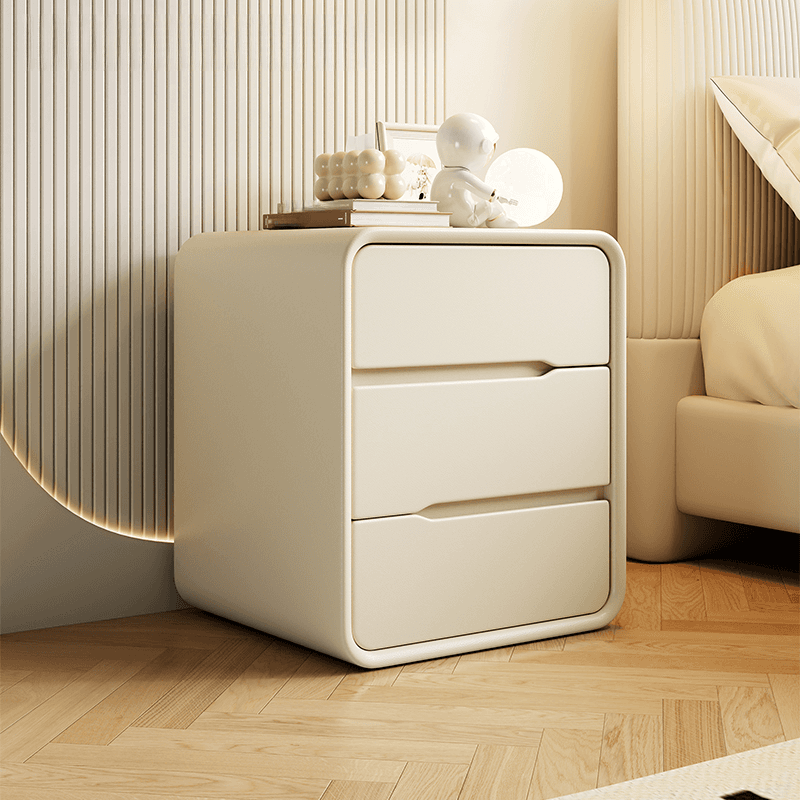 Art Deco Bedside Cabinet Nightstand Engineered Wood with 3 Drawers - image 8