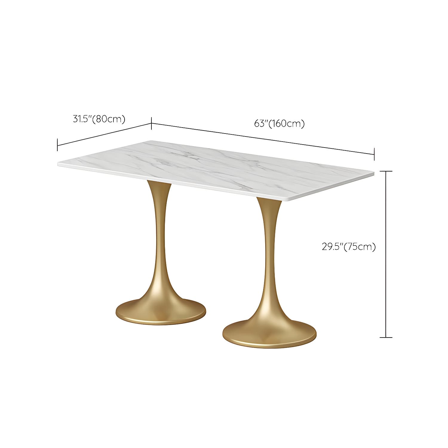 Golden Base Dining Table Medieval Modern Style Stone Table for Indoor - image 19