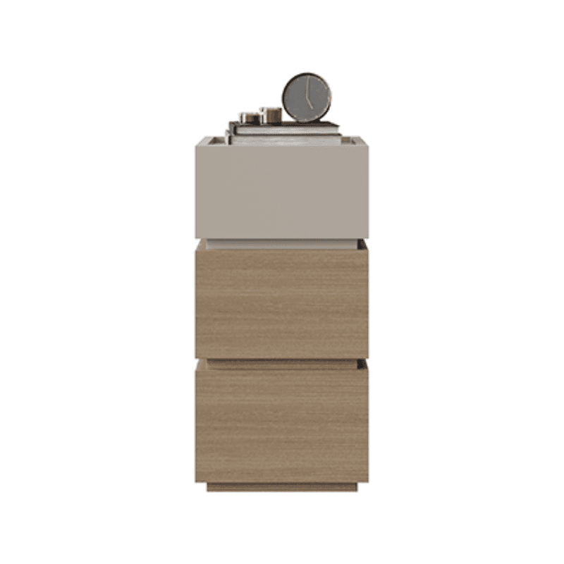 Organic Modern Nightstand With Drawer Organization Featuring 3 Drawers and Real Wood Countertop - image 5