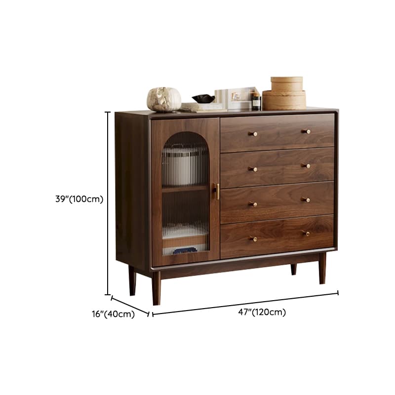 Independent Composite Wood Utility Storage Cabinet with Cabinet, Glass Door, Flexible Shelf, and Cabinet Knobs in Cocoa - image 26