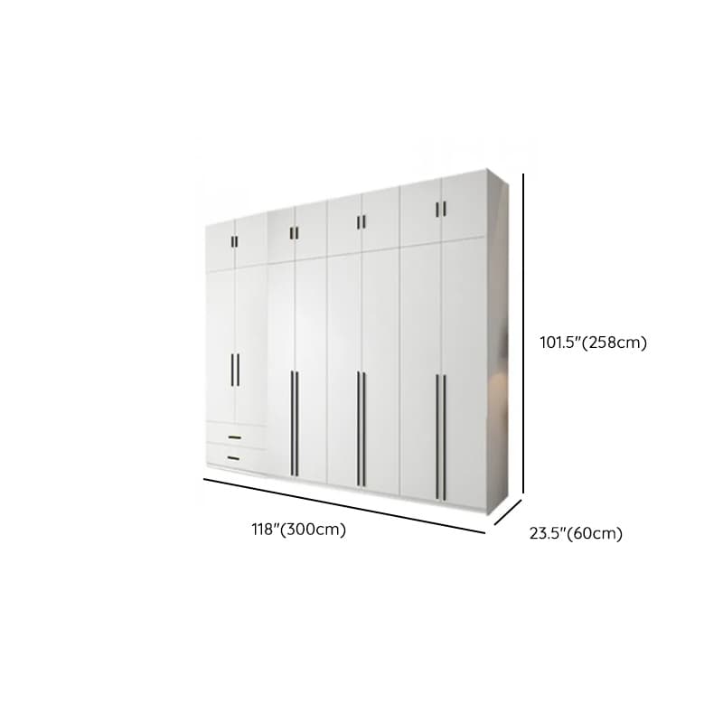White Lumber Detached Wardrobe Closet with Soft Close Drawer, Door, Interior Shelves, and Clothing Rod - image 33