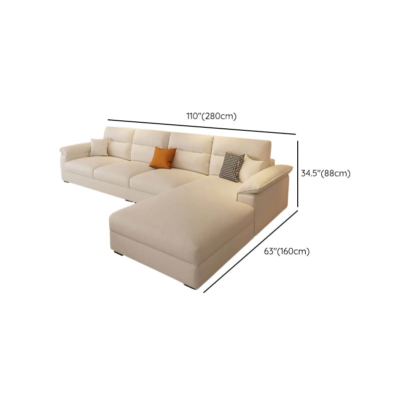 Straight Tear Resistant Sofa with Cushion Back in Ivory, Seats 4/3 Person, Horizontal Orientation, and Recessed Arm - image 15