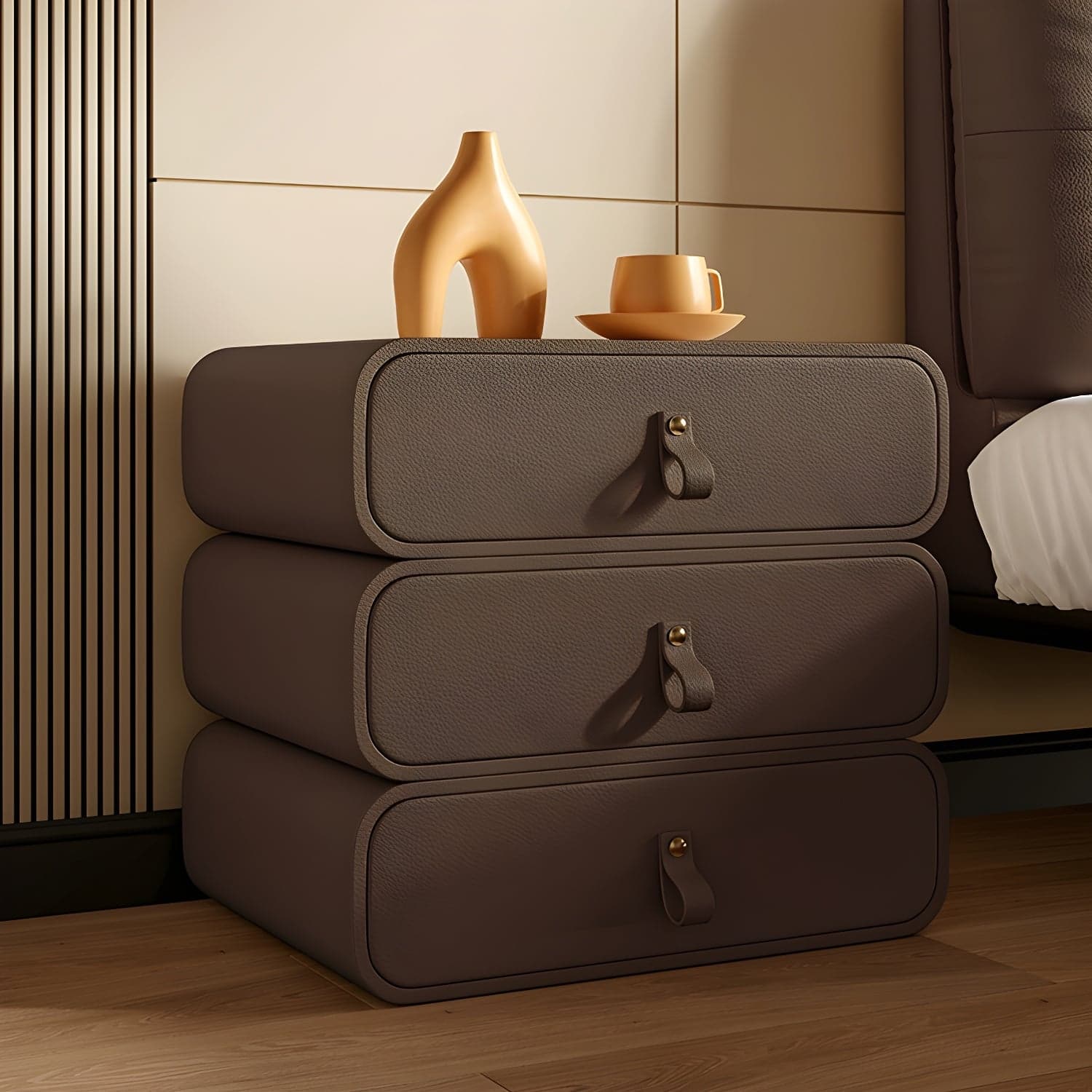 Modern Faux Leather Bachelor's Chest with Drawers in Narrow Size - image 5