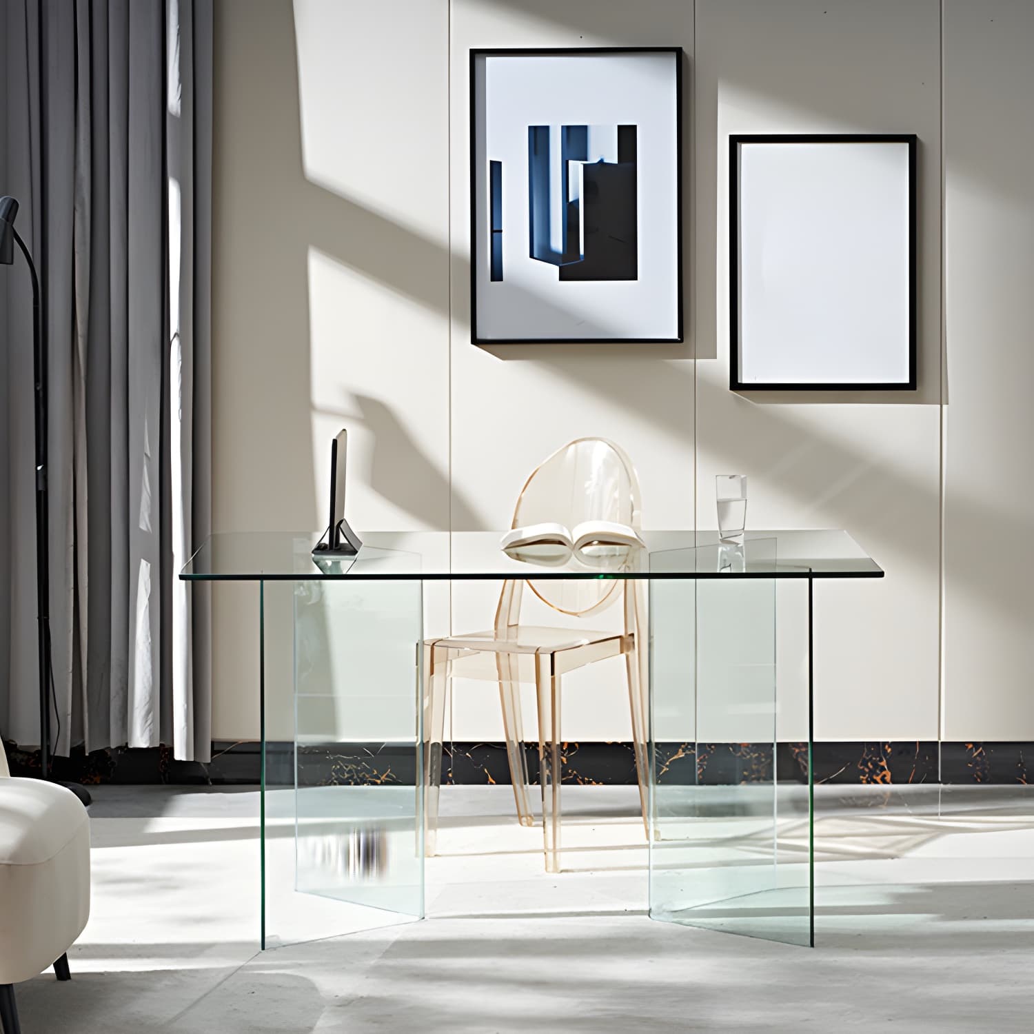 Modern Tempered Glass Dining Table Glass Base for Dining Room - image 7