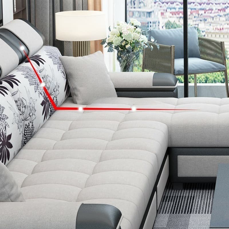 Cushion Back Wood Black 9 Feet Pillow Top Arm Sectional Sofa - image 23