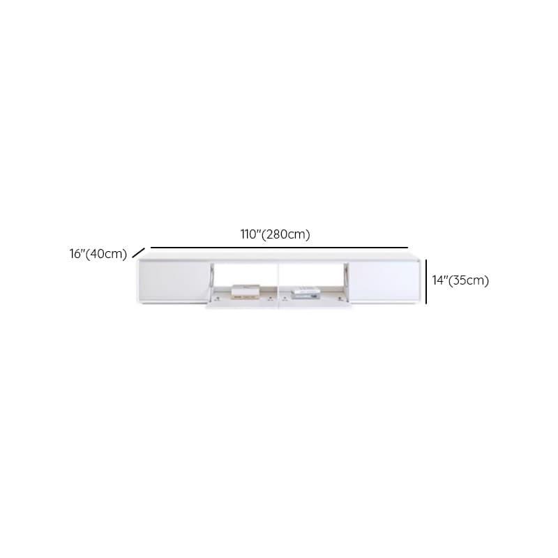 Simple White Lumber TV Stand with Cable Management & 3 Drawers/4 Drawers/6-Drawer - image 12