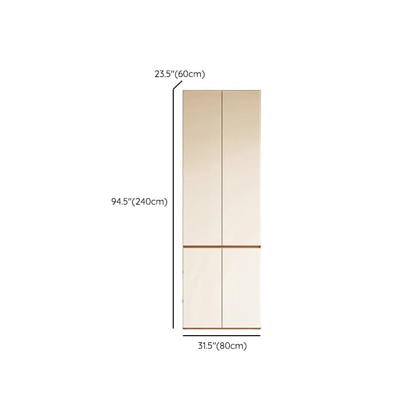 White Minimalist Manufactured Wood Wardrobe Closet with 2 Drawers, Soft Close Door, Interior Shelves, and Clothing Rod - image 18
