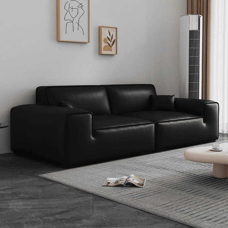 Contemporary Tear Resistant Ink/White/Olive Green Flannel/Pu Upholsterd Sofa Couch