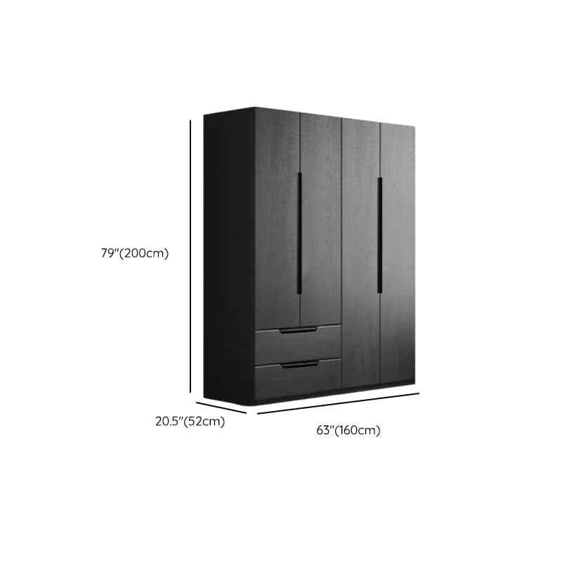 Ink Trendy Timber Wardrobe Armoire with Soft Close Drawer and Door, Interior Shelves, Clothing Rod - image 15