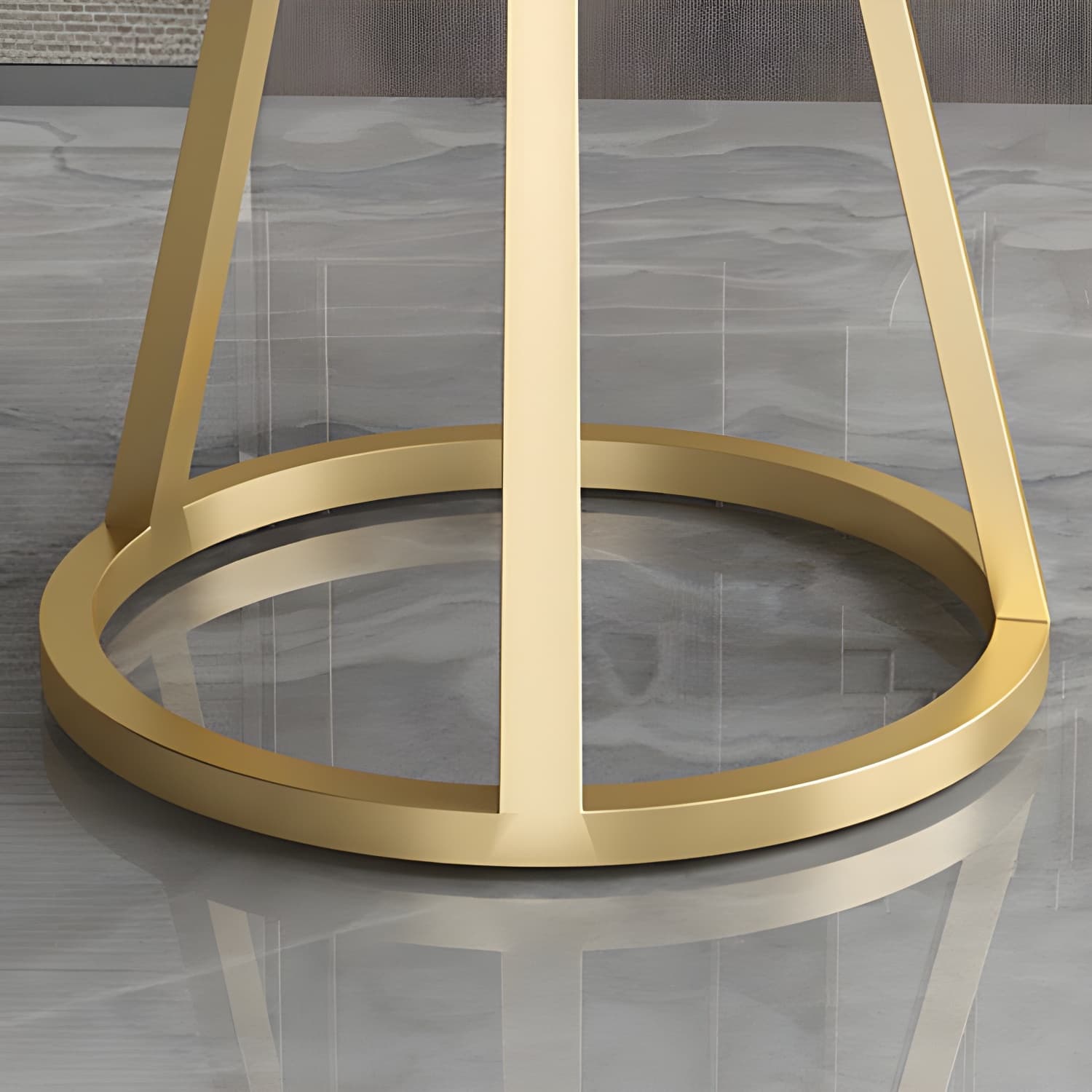 Contemporary Round Dining Table Sintered Stone Top Iron Pedestal Table - image 7