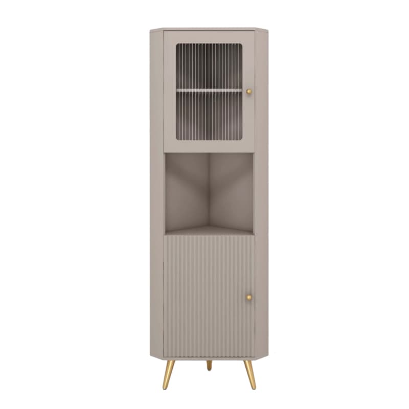 Glam Corner Cabinet with Gold Base and Glass Doors - Storage in Style - image 5
