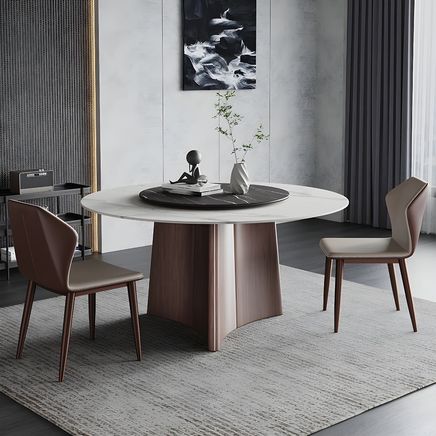 Modern Dining Table Set 1/3/4/7 Pieces with Metal Base Kitchen Furniture Set - image 4