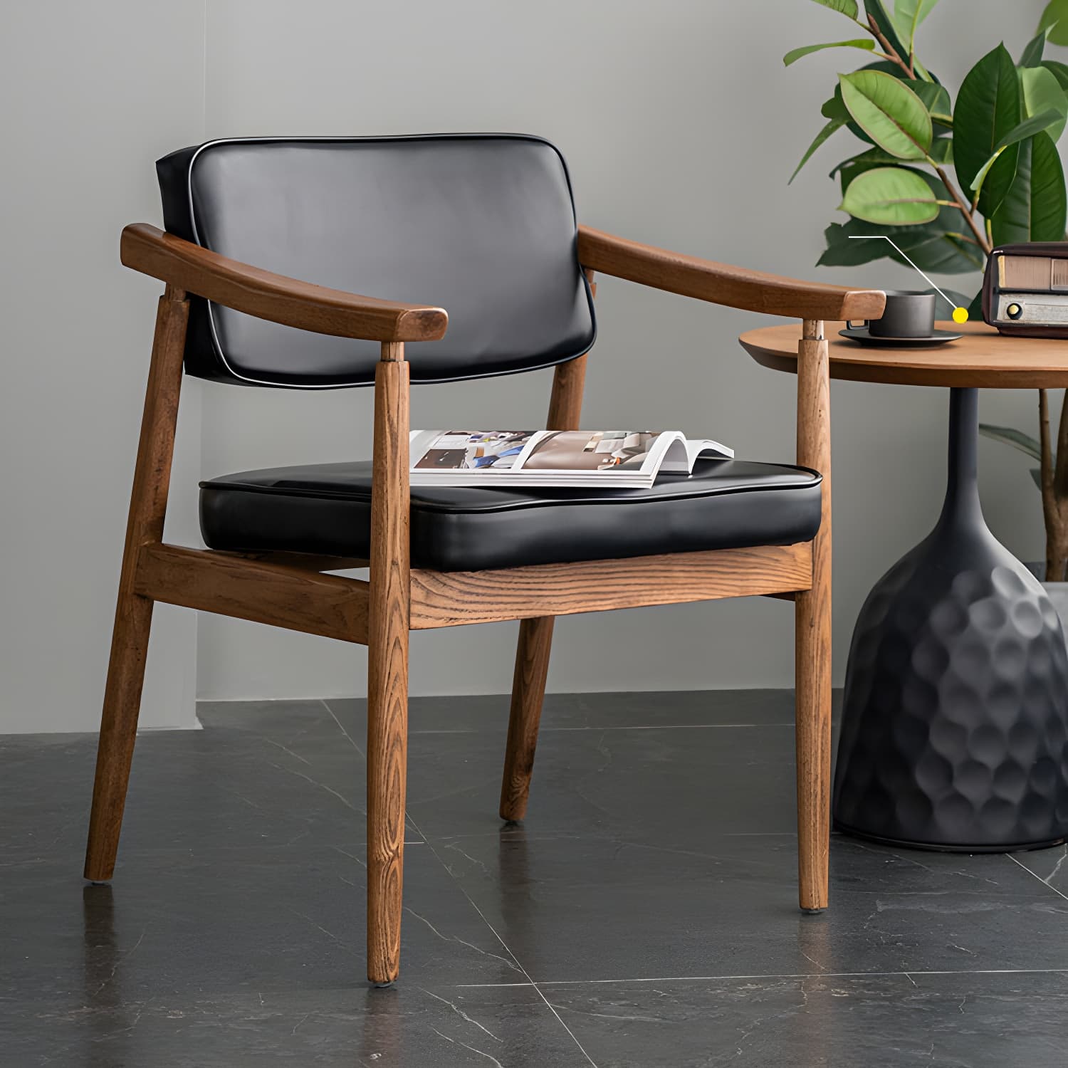 Traditional Style Dining Chairs Kitchen Arm Side Chairs with Wooden Legs - image 10