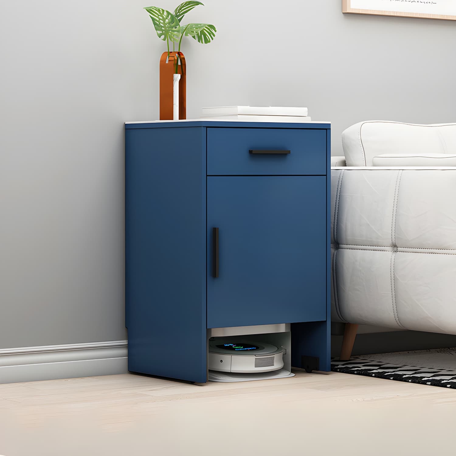 Modern Stone Top Accent Cabinet with Drawer Storage Cabinet 18.9" Long - image 12