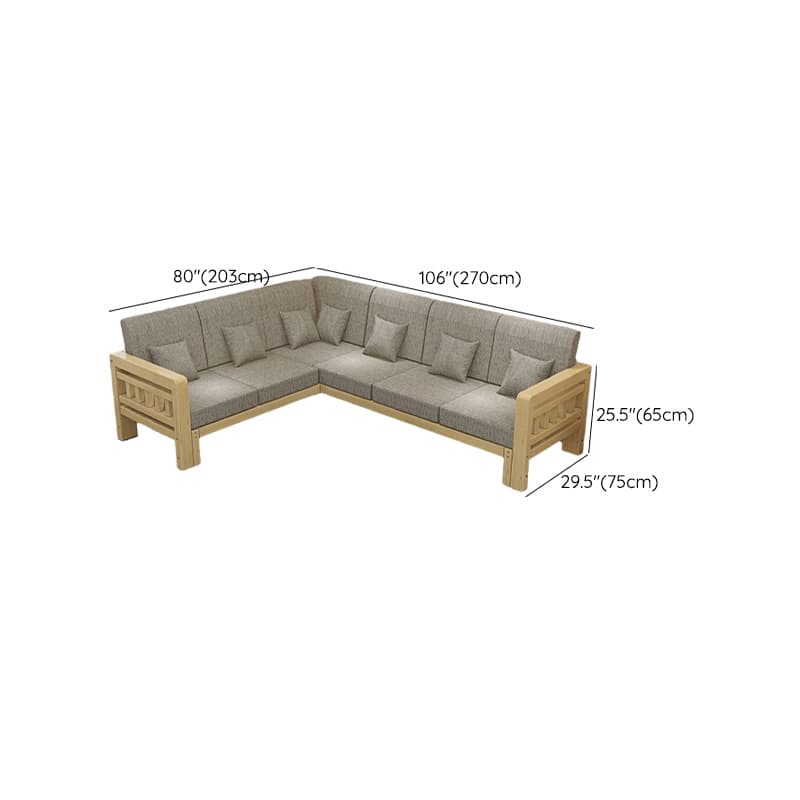 Cosy Cotton and Linen 2-Piece Sectional Sofa with Stylish Wooden Frame - image 19
