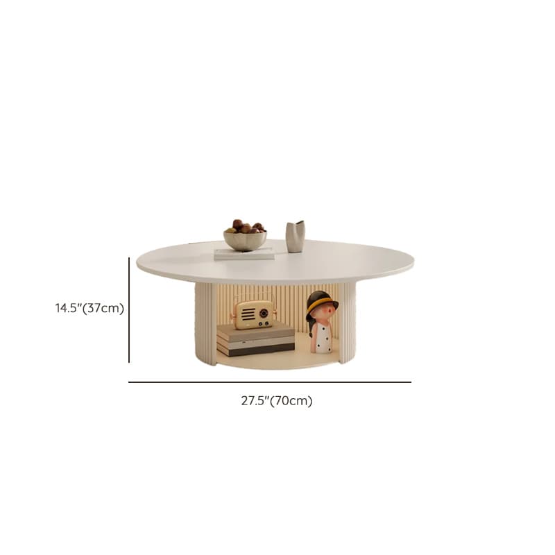 Round Nesting Coffee Tables Scandinavian Stone Top Steel Base - image 11