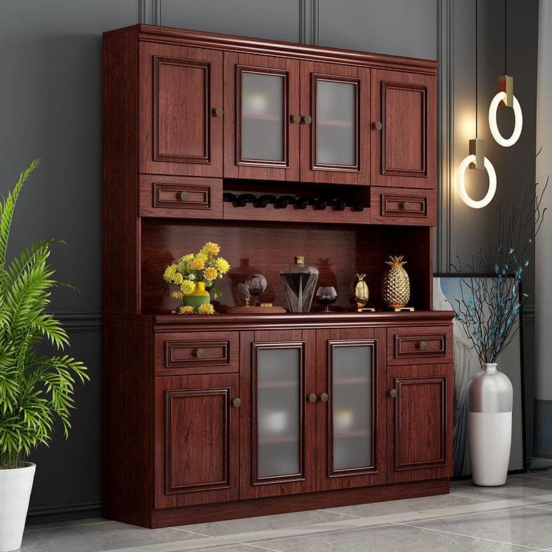 Unattached Microwave Storage Cabinet with Wine Storage Unit - image 4