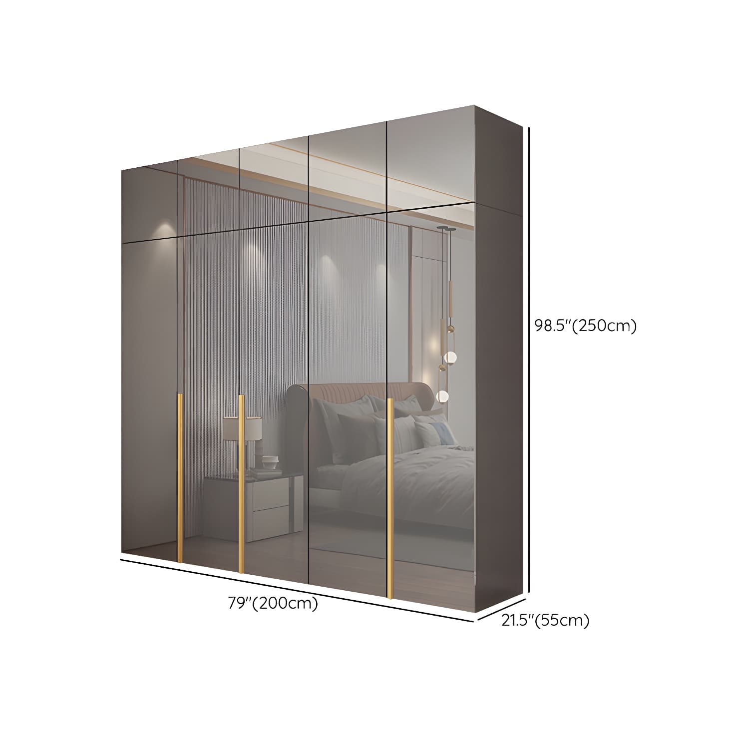 Engineered Wood Wardrobe Closet with Shelves Modern Wardrobe Cabinet for Home - image 21