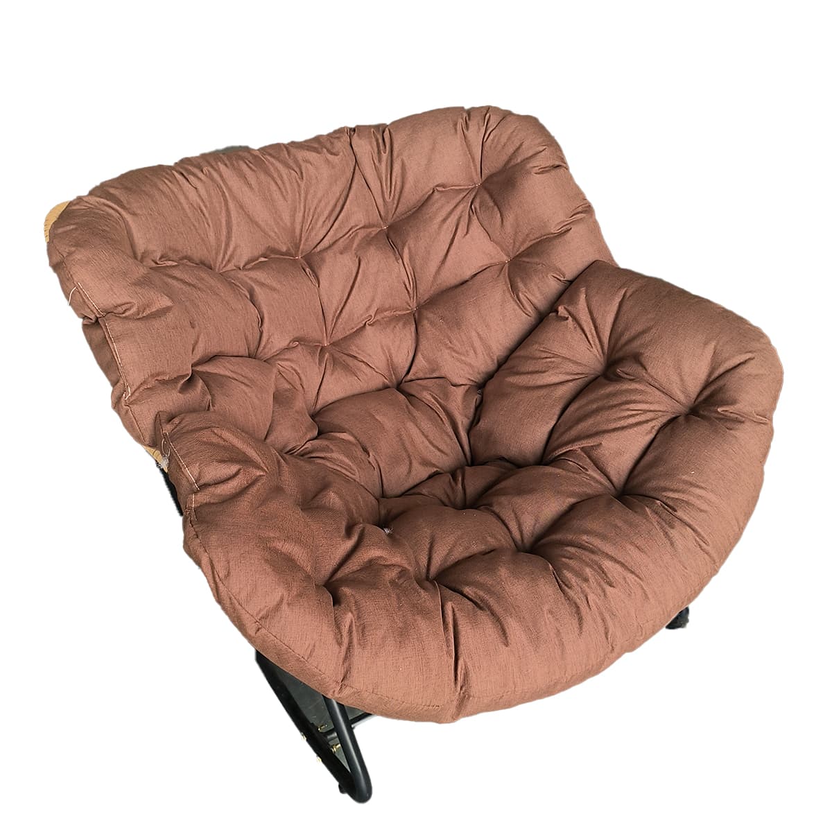 Midnight Black/Chalk/Cocoa Ergonomic Rocking Chair Couch with Rear Back, Stationary - image 4