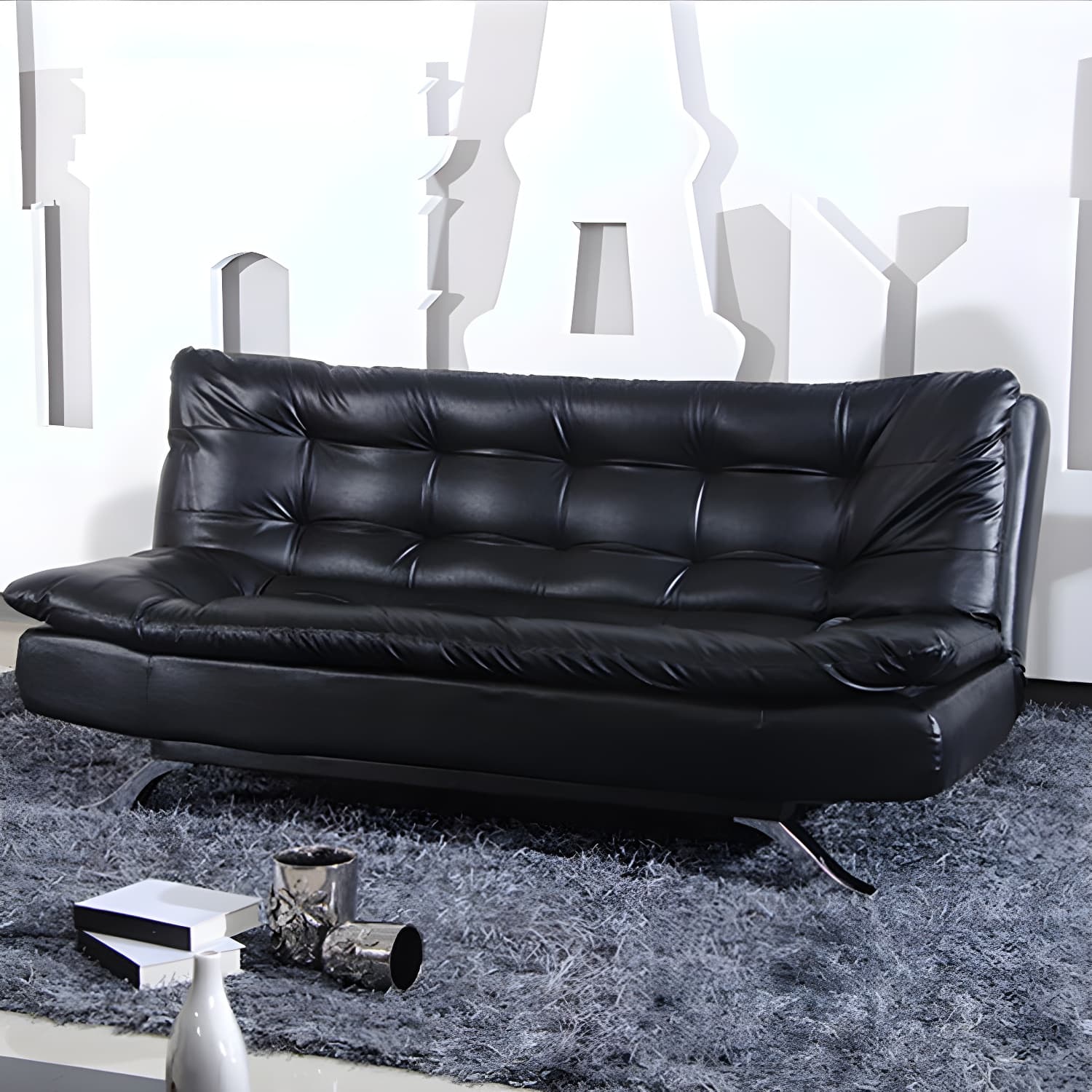 Armless Sofa Chaise Square Seating Settee for Living Room Bonus Room - image 7