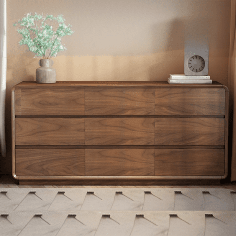 Trendy Sepia Bleached Wood Horizontal/Vertical Console Dresser/Semainier with 9 Drawers/5 Drawers/6 Drawers