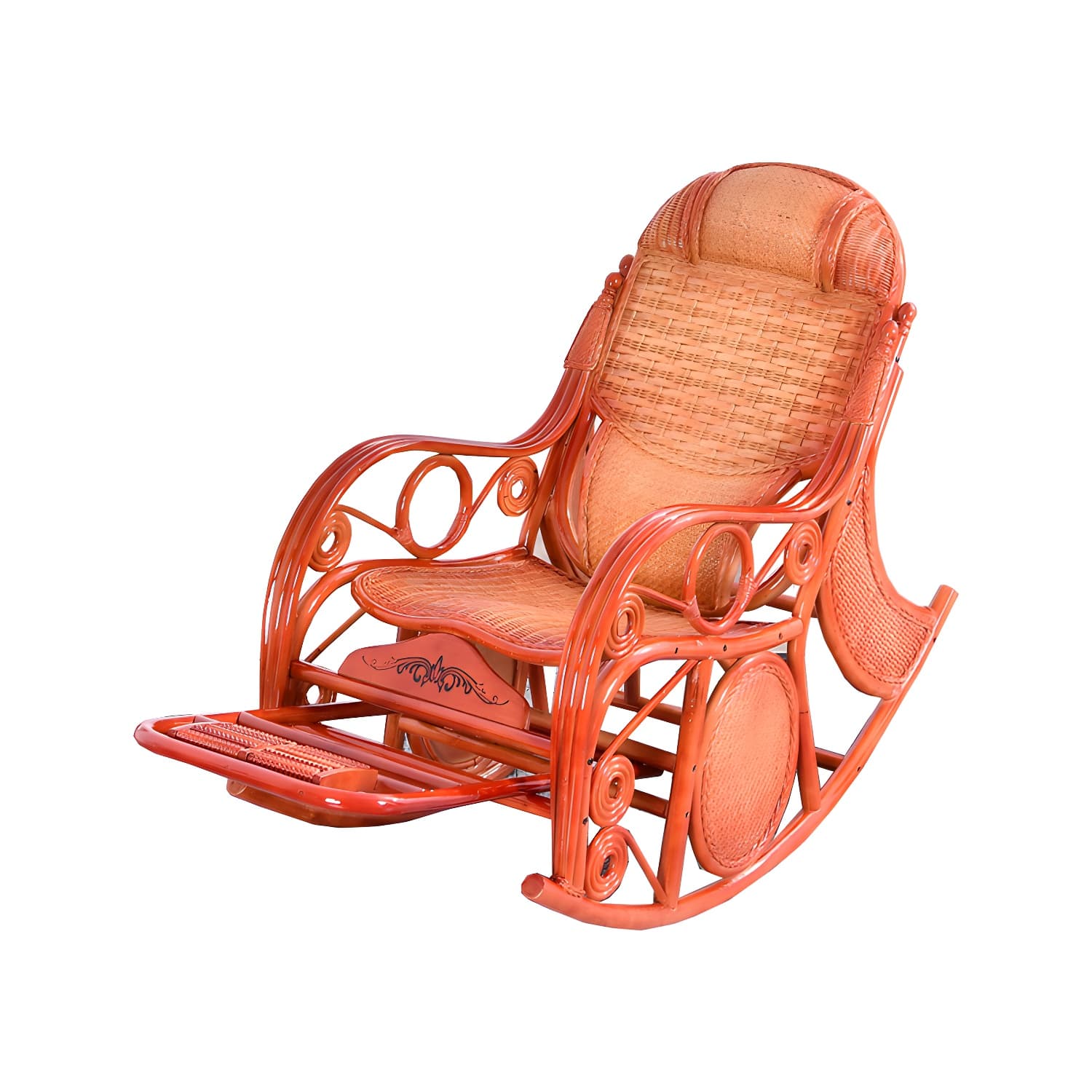 Espresso Rattan Rocking Chair Antique Reclining Rocker Chair 24.4" x 47.2" x 36.2" - image 19