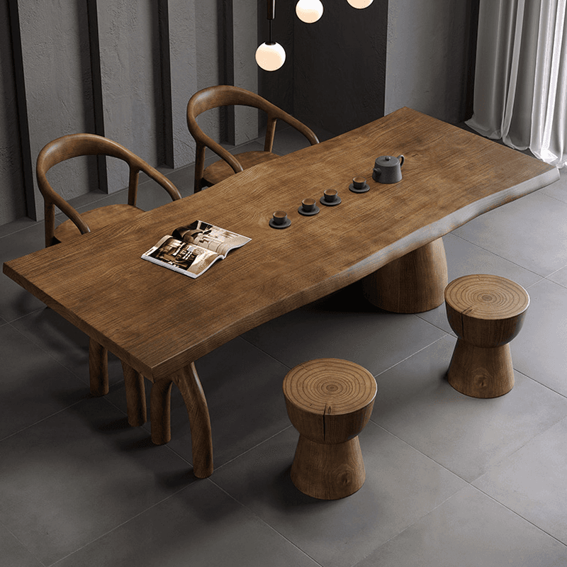 Amber Wood Pine Wood 3-Legged Dining Table Set - image 10