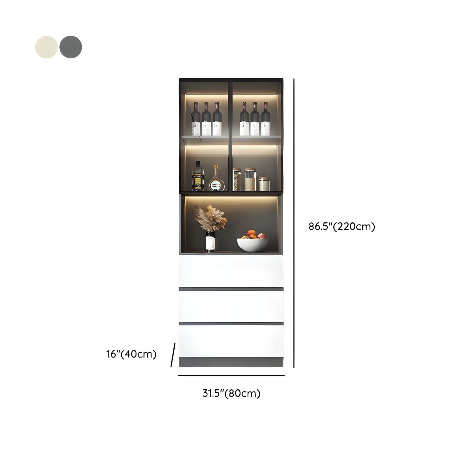 Modern Living Room Manufactured Wood Sideboard with Lighting - image 22