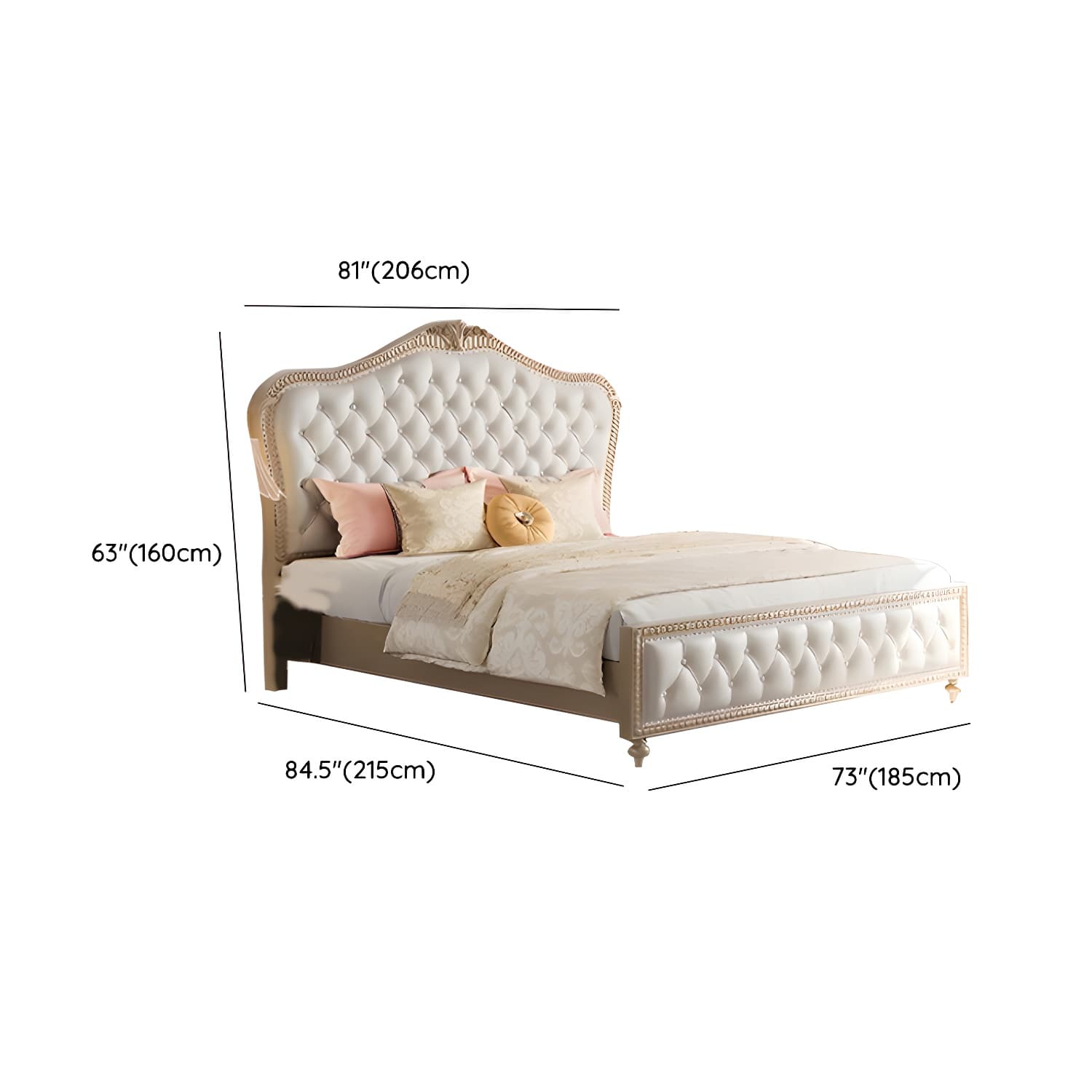 Glam Upholstered Button-tufted Standard Bed with Nailhead Trim - image 6