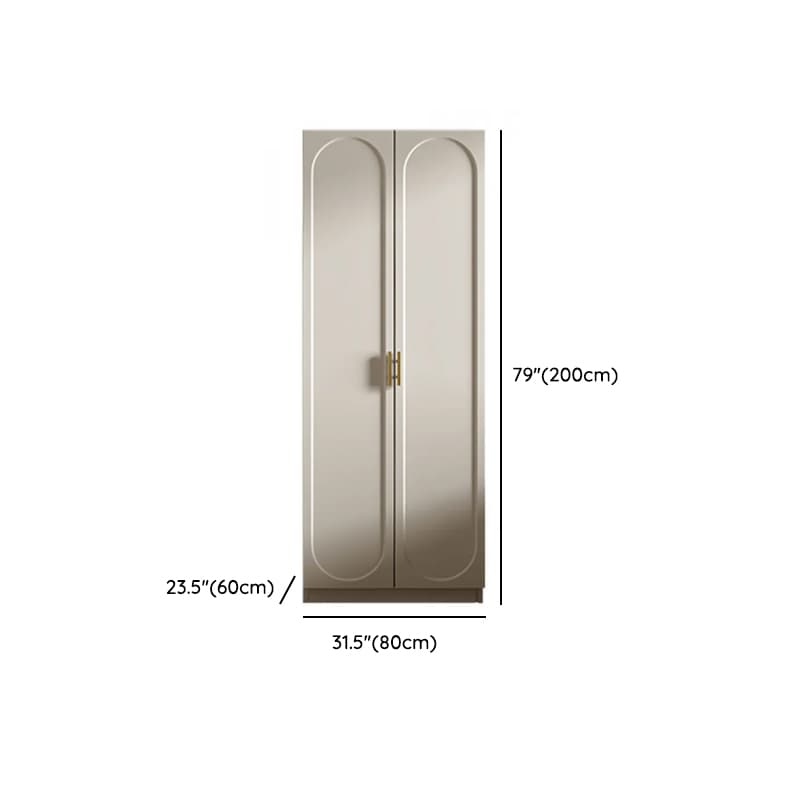 Chalk Simple Lumber Wardrobe Closet with Soft Close Drawer, Soft Close Door, Interior Shelves, and Clothing Rod - image 15