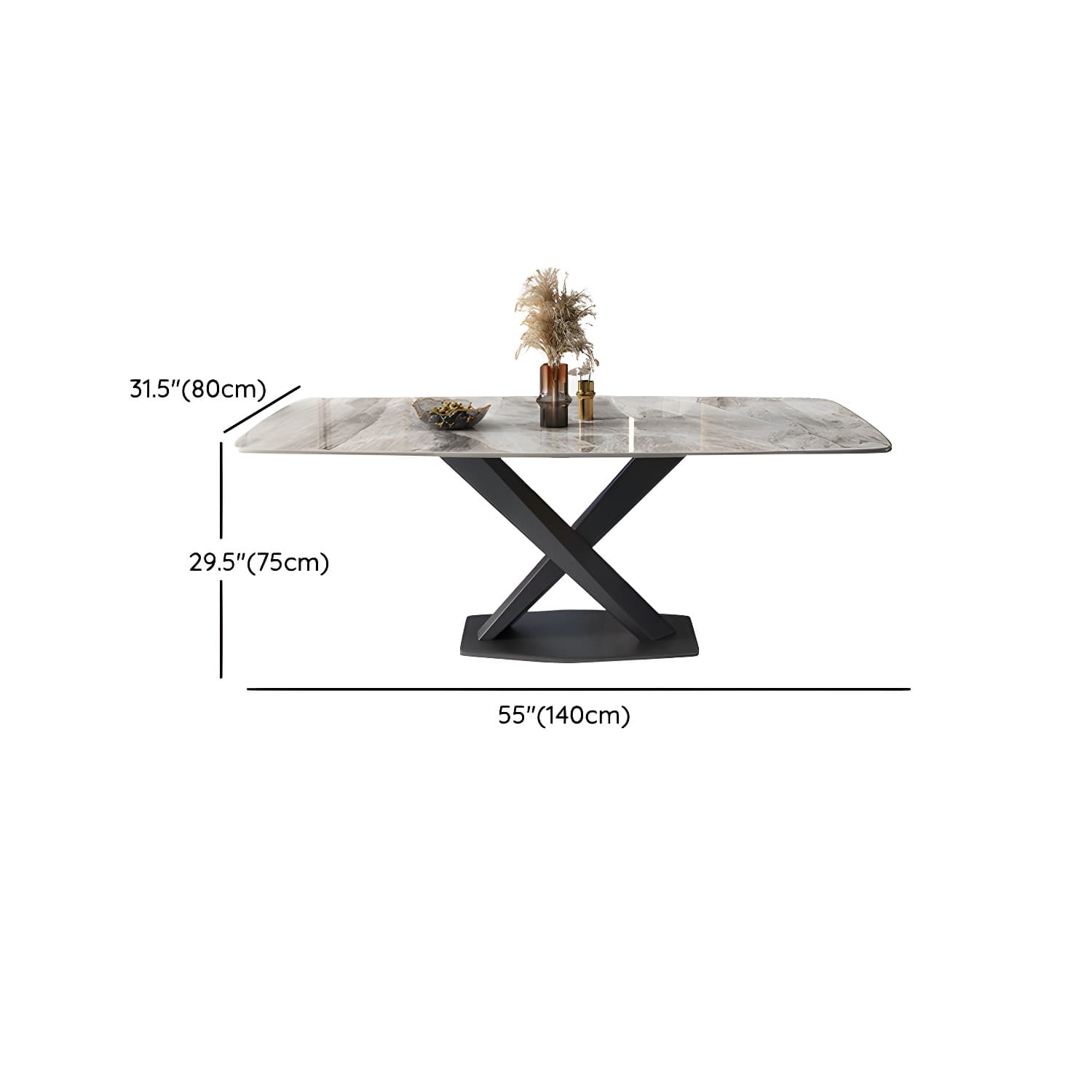 Modern 5/7-Piece Dining Set with Upholstered Chairs in Beige and Slate Table Top - image 13