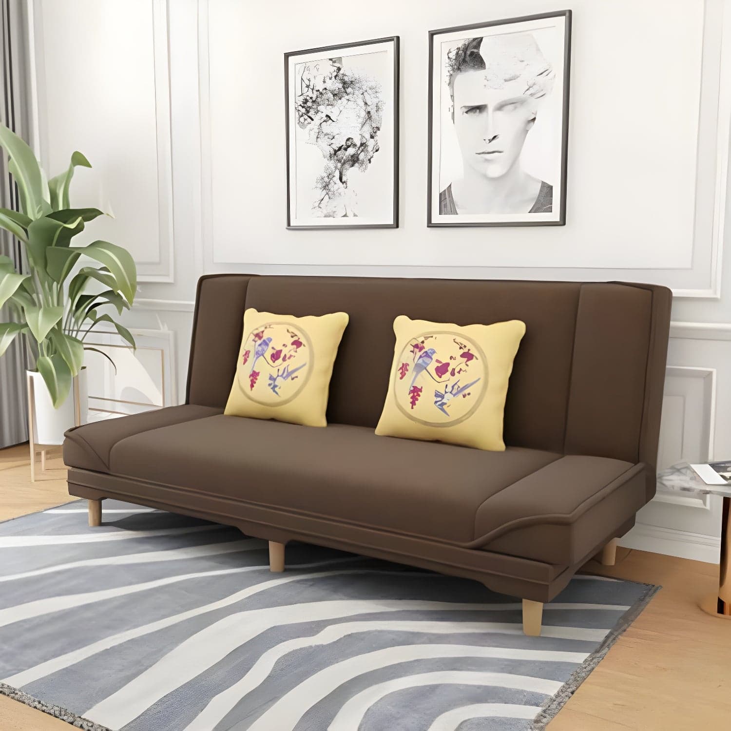 Convertible Armless Sofa 48"W Modern Sofa with Cotton Blend for Living Room - image 6