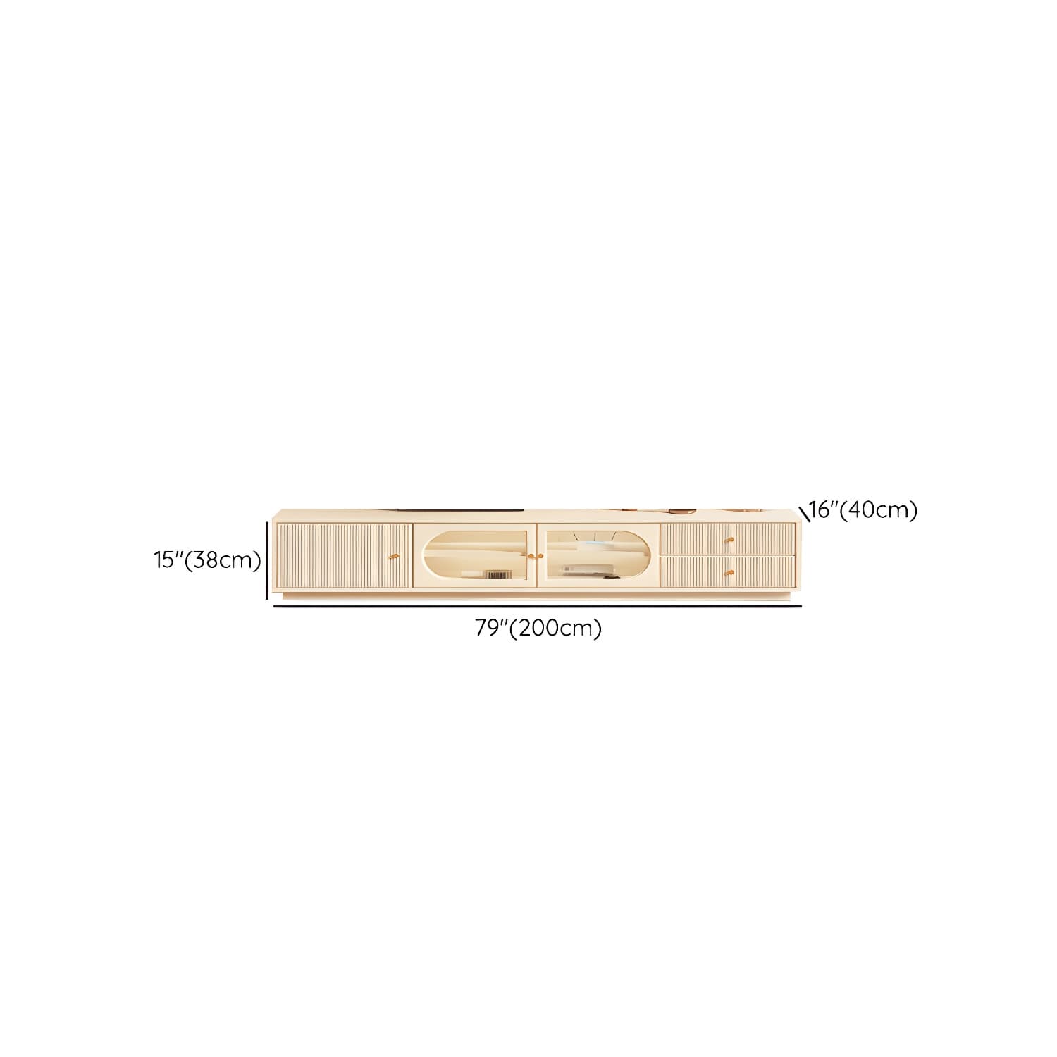 White Cable Management TV Console Modern Engineered Wood Media Console - image 14