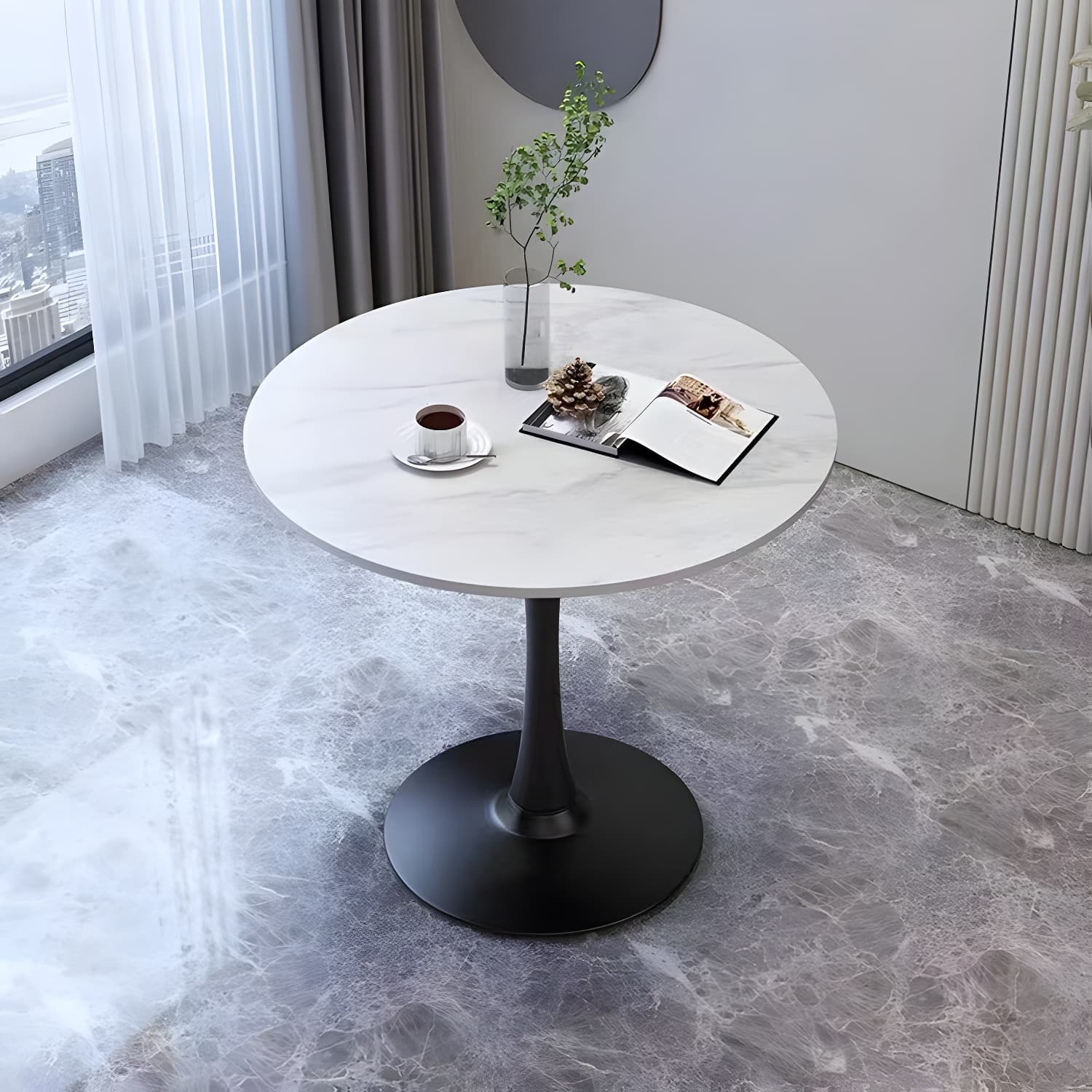 Contemporary Round Dining Table Sintered Stone Dining Table for Dining Room - image 15