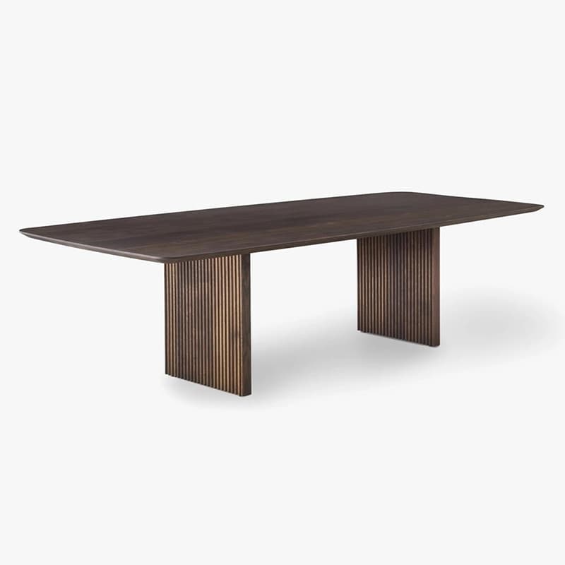 Modern Farmhouse Rectangle Wood Double Pedestal Kitchen & Dining Table