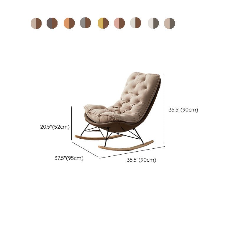 Modish Sand Ash Upholstered Rocking Accent Chair with Spindle Back and Stain Resistant - image 23