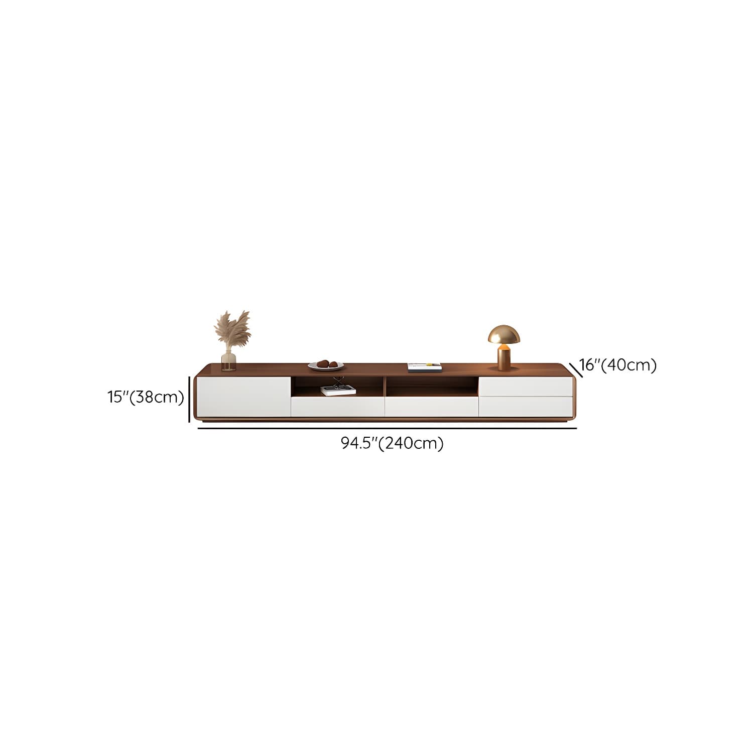 Wooden TV Media Console Scandinavian TV Stand Console with Drawers - image 18