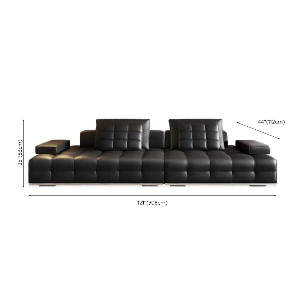 Versatile Black Sofa, Straight/L-Shape, 7-Seater, Horizontal/Right Hand Facing Orientation - image 11
