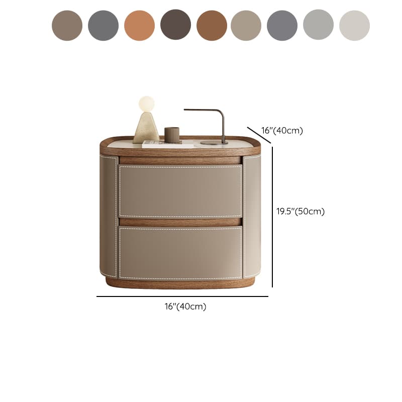 Modern Simple Style Nightstand With Drawer Storage Featuring 2 Drawers and Stone Countertop - image 18