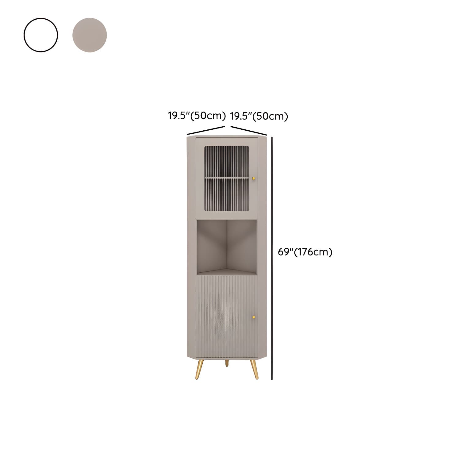 Glam Corner Cabinet with Gold Base and Glass Doors - Storage in Style - image 11