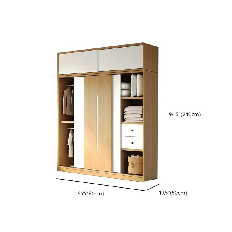 Natural Color Minimalist Cabinet Armoire with Soft Close Drawer, Soft Close Door & Interior Shelves - image 18