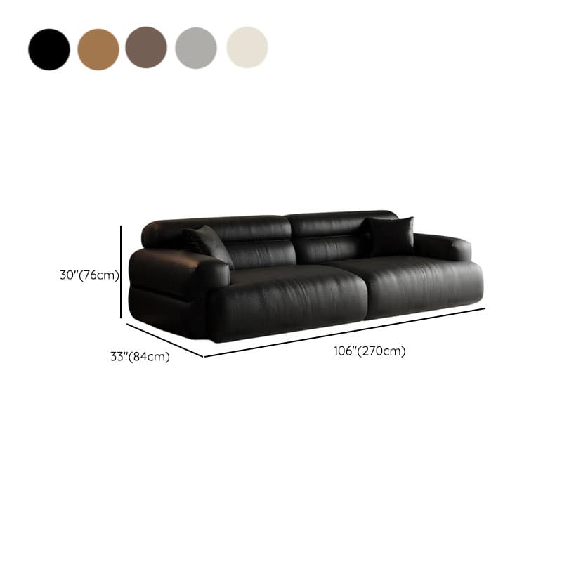 Modish Solid Color Stain Resistant Standard Sofa in Black/Light Gray/Coffee with 2 Pillows, Available in 4-seater/5 Person/3-seater - image 21