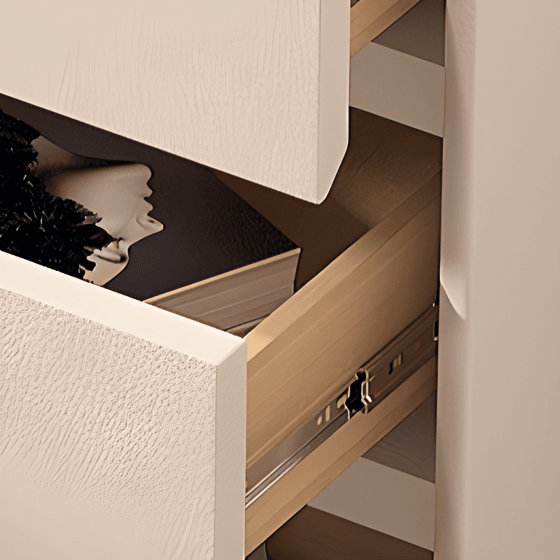 Organic Modern Nightstand With Drawer Organization with 3 Drawers and Pleather Countertop - image 17