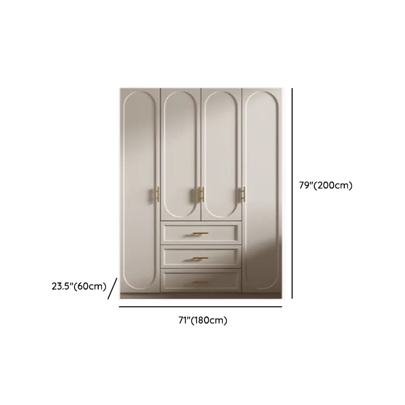 Chalk Simple Lumber Wardrobe Closet with Soft Close Drawer, Soft Close Door, Interior Shelves, and Clothing Rod - image 11