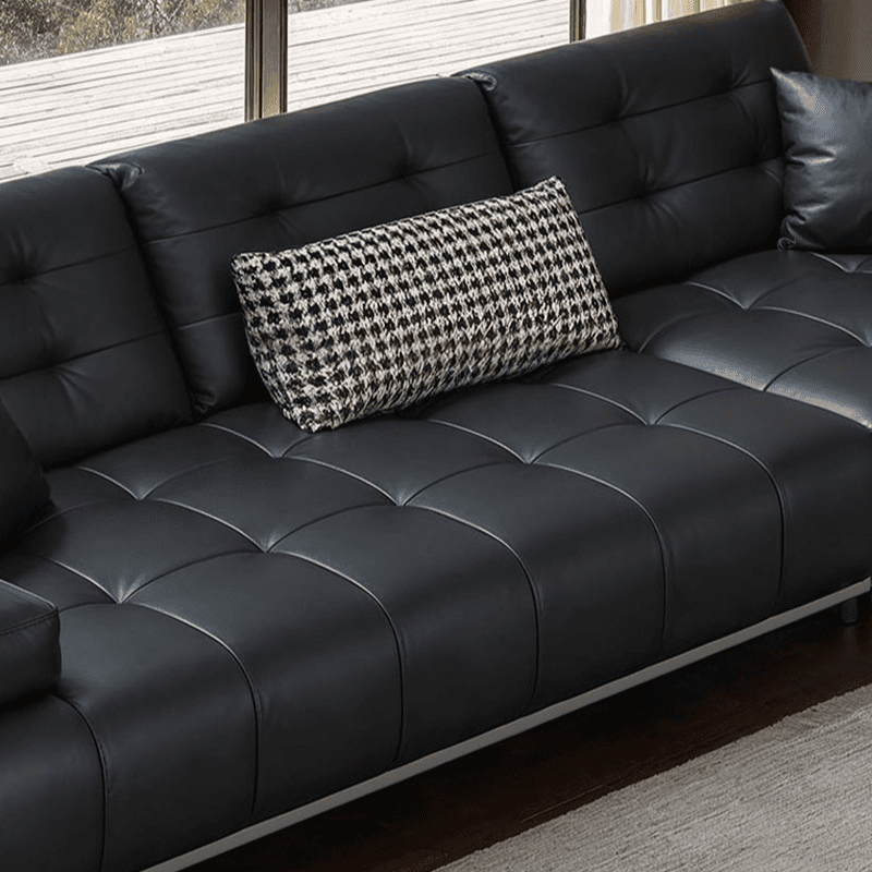 Straight/L-Shape Sofa Couch/Sofa Recliner with Tufted Back in Dark, Horizontal/Left Hand Facing, Decorative-stitched - image 8